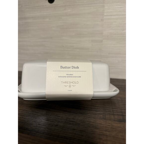 Threshold Other - Threshold White Porcelain Covered Butter Dish - NEW
